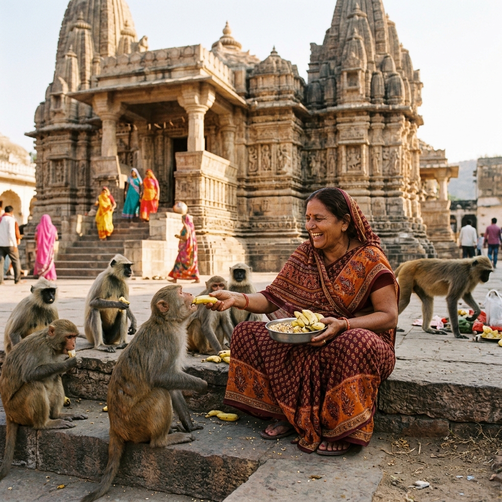 वानर सेवा — श्री हनुमान जी के प्रिय फल व चना अर्पण
